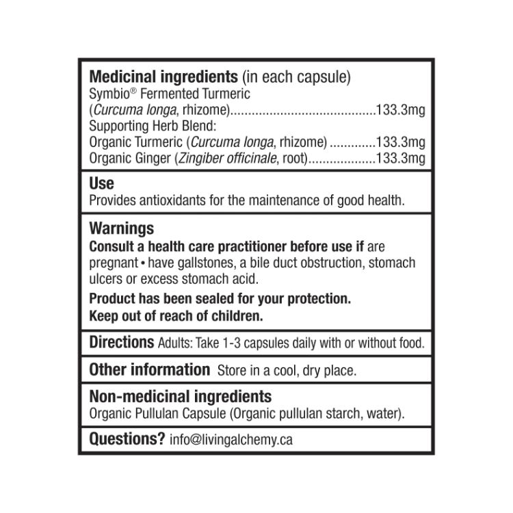 加拿大Living Alchemy活性姜黄酵素 60粒 补充高活性姜黄 改善认知及记忆力 护肝抗氧化