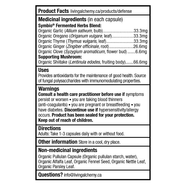 Living Alchemy, Defense, Immune Support, 60 VCaps