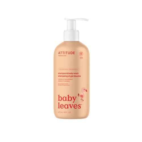 Attitude, Baby Leaves, 2-In-1 Shampoo and Body Wash, Orange Pomegranate, 473ml