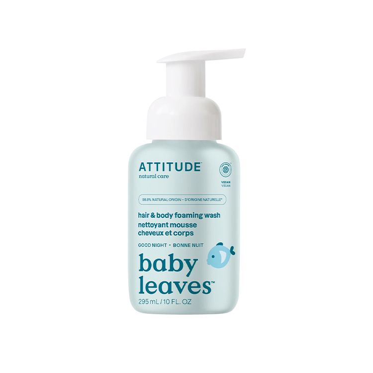 Attitude, Baby Leaves, 2-in-1 Hair and Body Foaming Wash, Good Night Almond Milk, 295ml