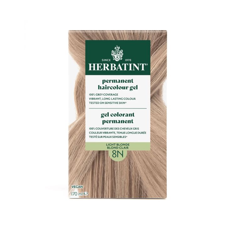 意大利Herbatint荷碧汀天然植物染发剂 8N-LIGHT BLONDE浅金色 40余年无氨植物染发专家 孕妇可用