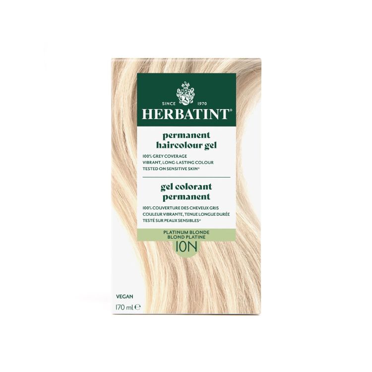 意大利Herbatint荷碧汀天然植物染发剂 10N-PLATINUM BLONDE淡白金色 40余年无氨植物染发专家 孕妇可用