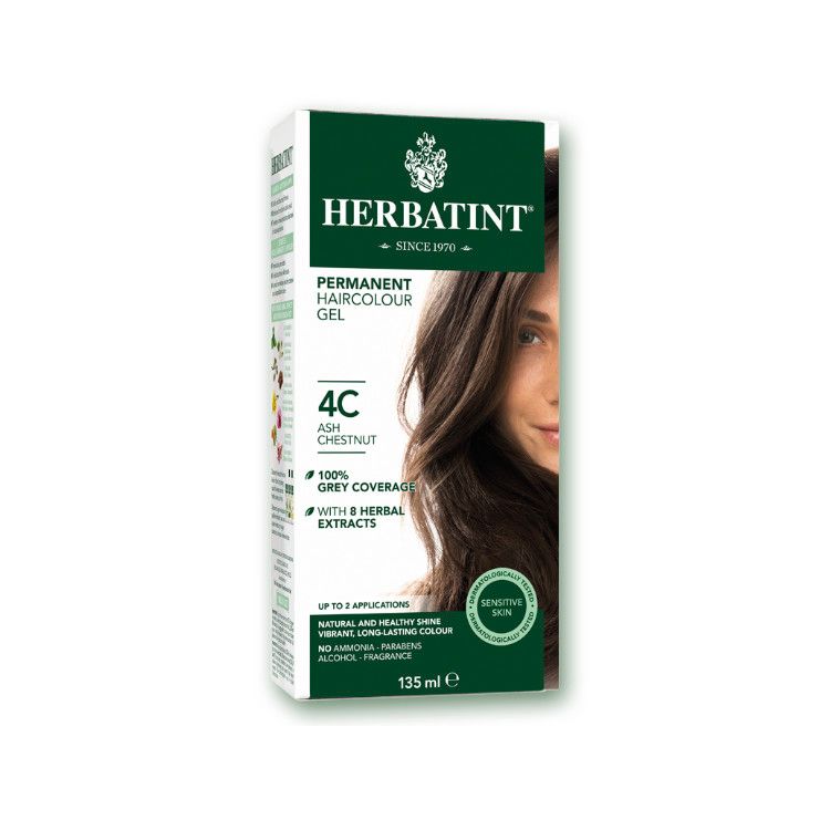 意大利Herbatint荷碧汀天然植物染发剂 4C-ASH CHESTUNT灰栗色 40余年无氨植物染发专家 孕妇可用