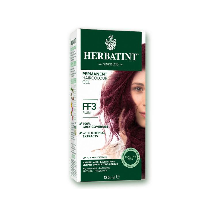 意大利Herbatint荷碧汀天然植物染发剂 FF3-PLUM紫红色 40余年无氨植物染发专家 孕妇可用