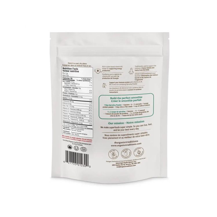 Organic Traditions, Spirulina Powder, 150 g