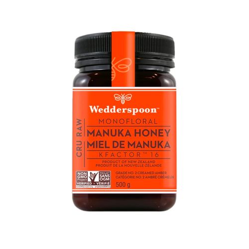 Wedderspoon, Raw Monofloral Manuka Honey KFactor 16, 500 g