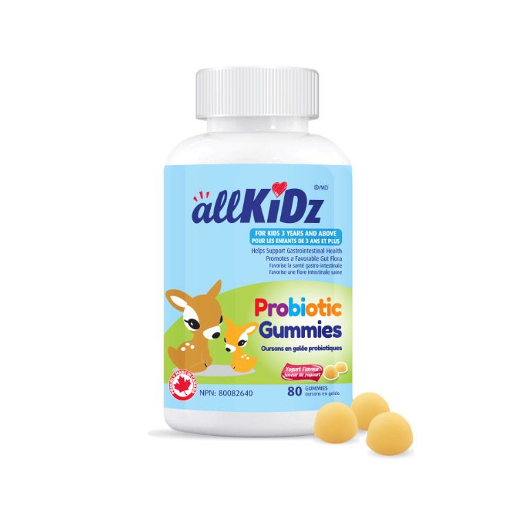 加拿大allKiDz儿童益生菌软糖 酸奶味80粒 每天2颗含5亿凝结芽孢杆菌
