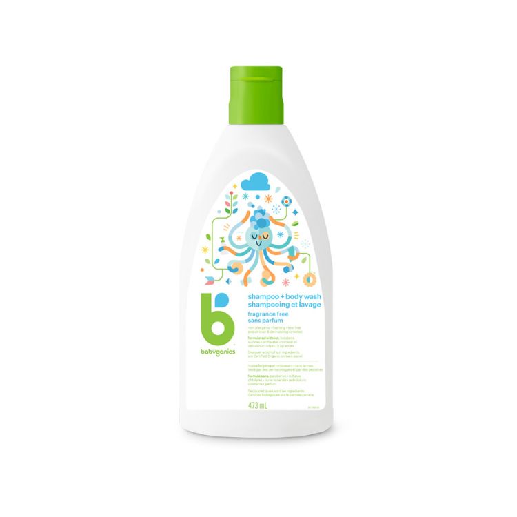 babyganics, shampoo & body wash, fragrance free, 473 ml