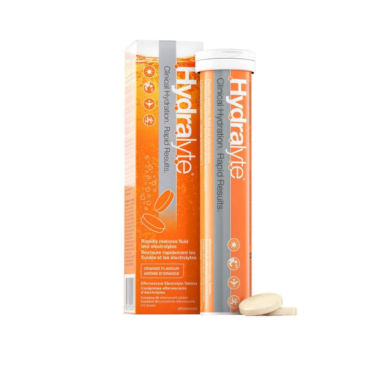 Hydralyte, Effervescent Electrolytes, Orange, 20 Tablets