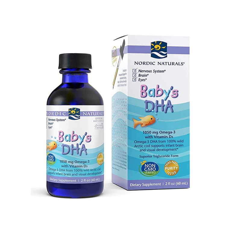 美国Nordic Naturals挪威小鱼婴儿DHA滴剂60毫升 深海鳕鱼肝油 健脑益智维护视网膜发育 Baby DHA