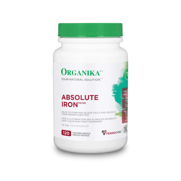 Organika, Absolute Iron Bisglycinate 25mg, 120 Vegetarian Capsules