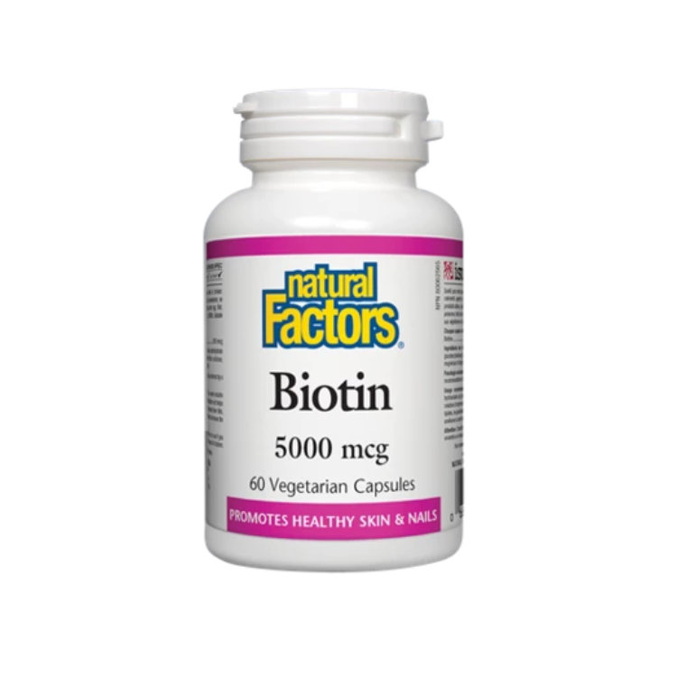 Natural Factors, Biotin, 5000 mcg, 60 Capsules