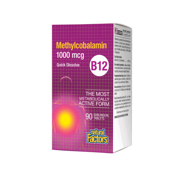 Natural Factors, B12 Methylcobalamin, 1000 mg, 90 Sublingual Tablets