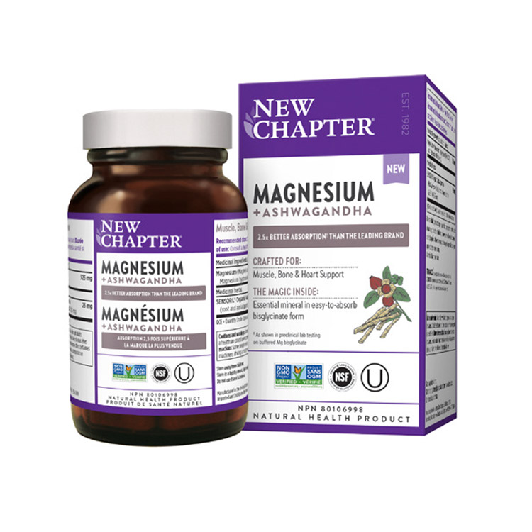 New Chapter, Magnesium Ashwagandha, 30 Tablets