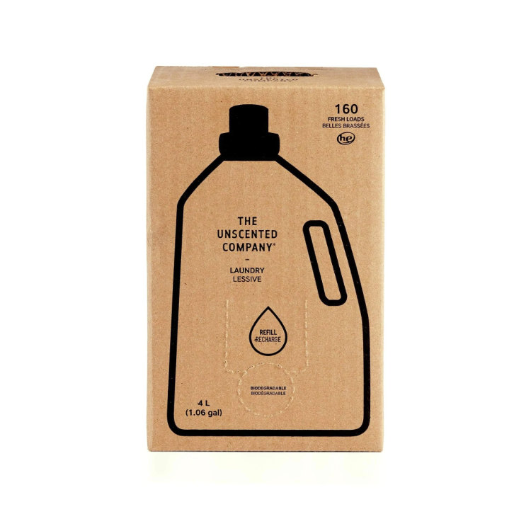 The Unscented Company, Unscented Laundry Detergent, Refill Box, 4L