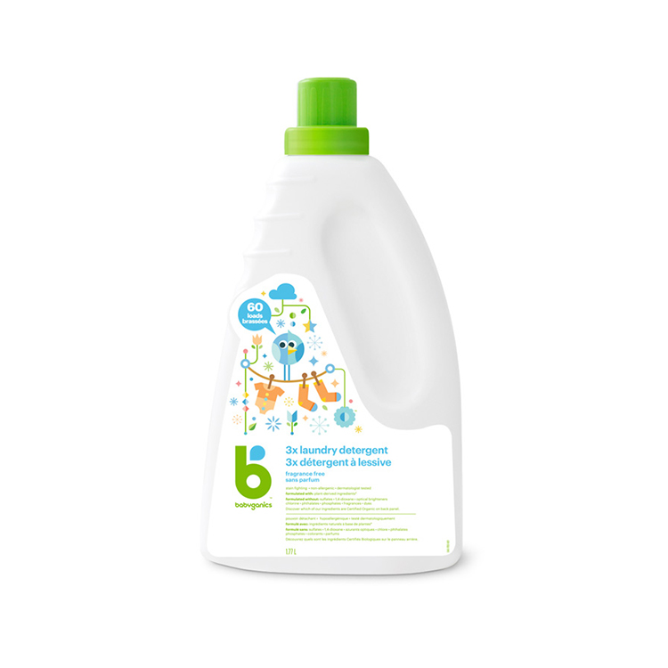 babyganics, 3x Concentrated Laundry Detergent Fragrance Free, 1.77 L