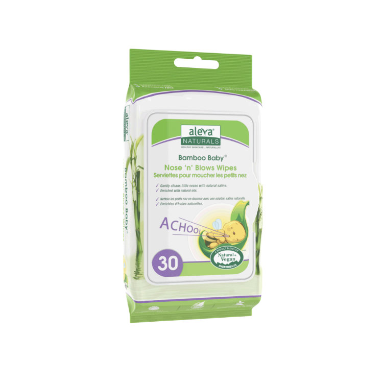 Aleva Naturals, Bamboo Baby Nose n Blows Wipes, 30 Wipes