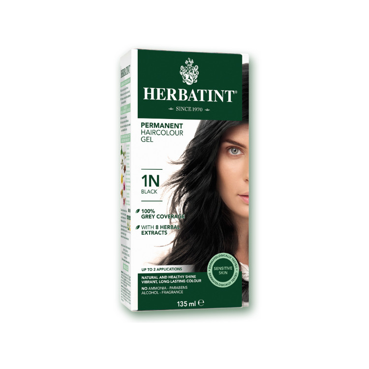 Herbatint Permanent Herbal Haircolor Gel - 1N BLACK