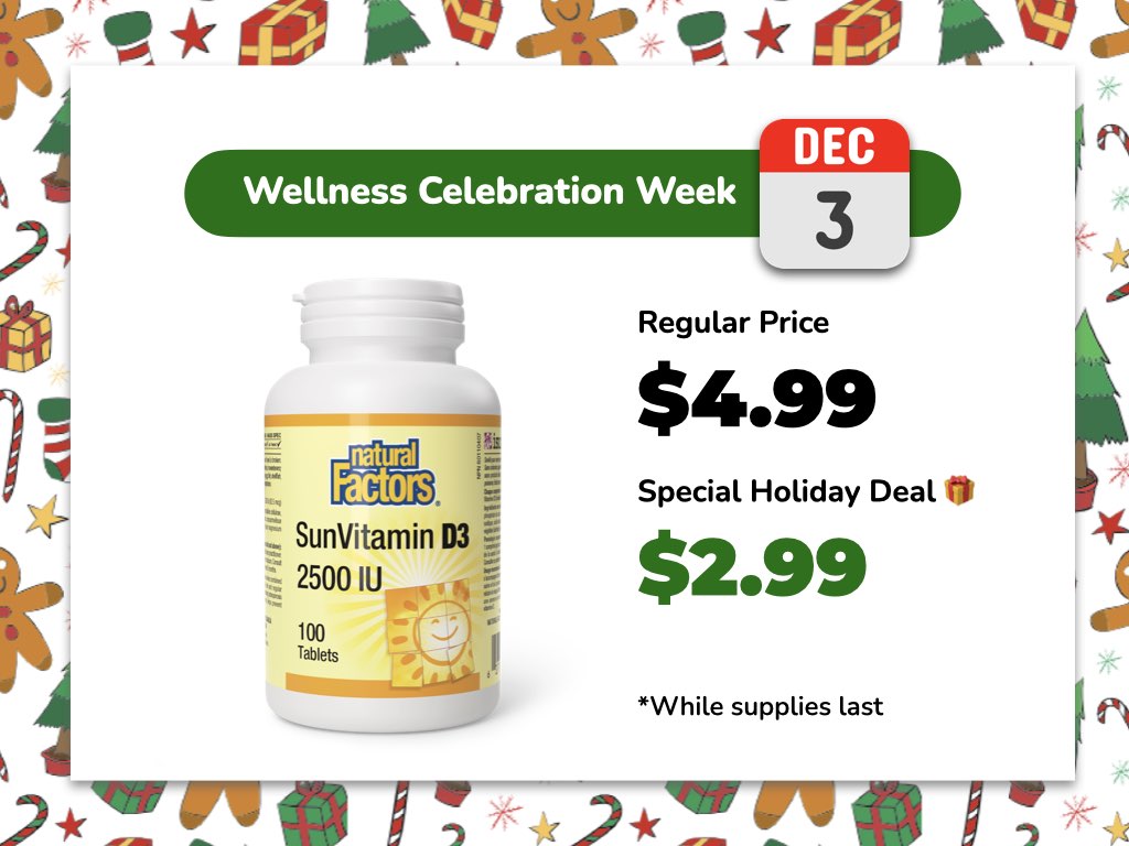 DAY 3｜Natural Factors Vitamin D3 — Only $2.99!