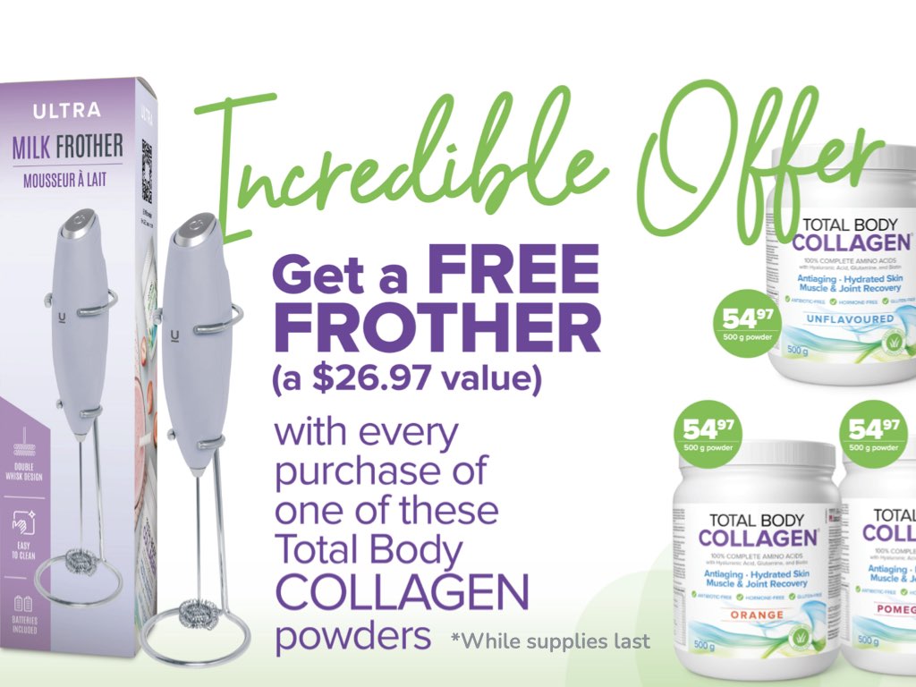Get a Free Frother with the purchase of Total Body collagen